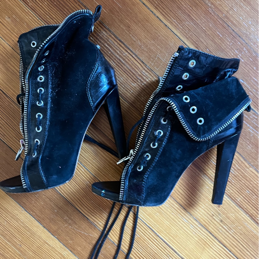 Alexander Wang high heeled lace up booties with zipper, size 38